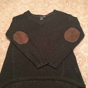 Francesca Olive Green Sweater with elbow patches